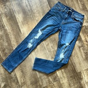 Hollister Men's Skinny Jeans - Distressed Blue